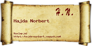 Hajda Norbert névjegykártya